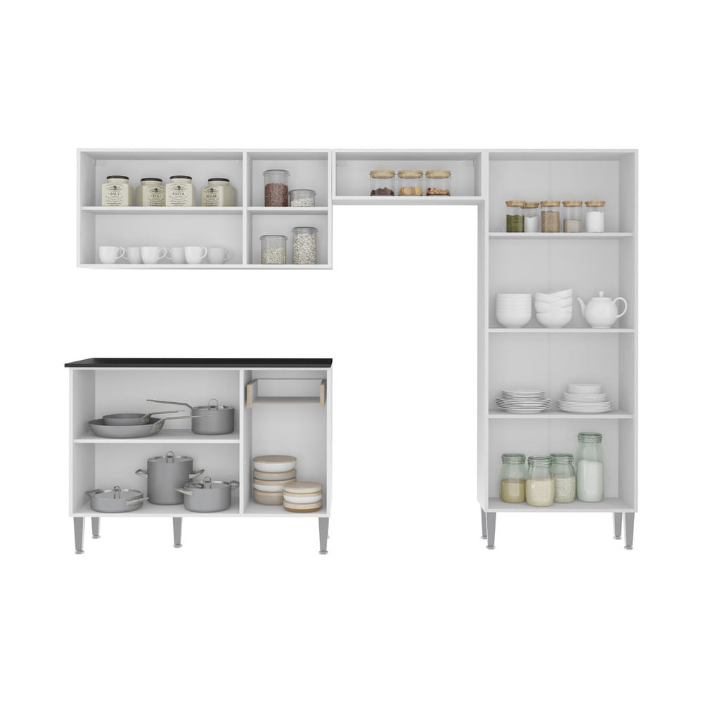 Armário De Cozinha Compacta Xangai Plus Multimóveis Branco/Fumê